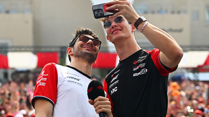 2025 Abu Dhabi GP: Haas duo Ocon and Bearman hit the Fanzone stage